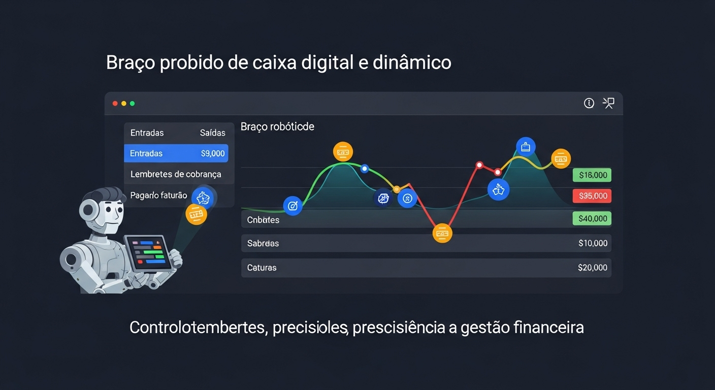 Gráfico de fluxo de caixa sendo organizado e otimizado por um sistema de automação.