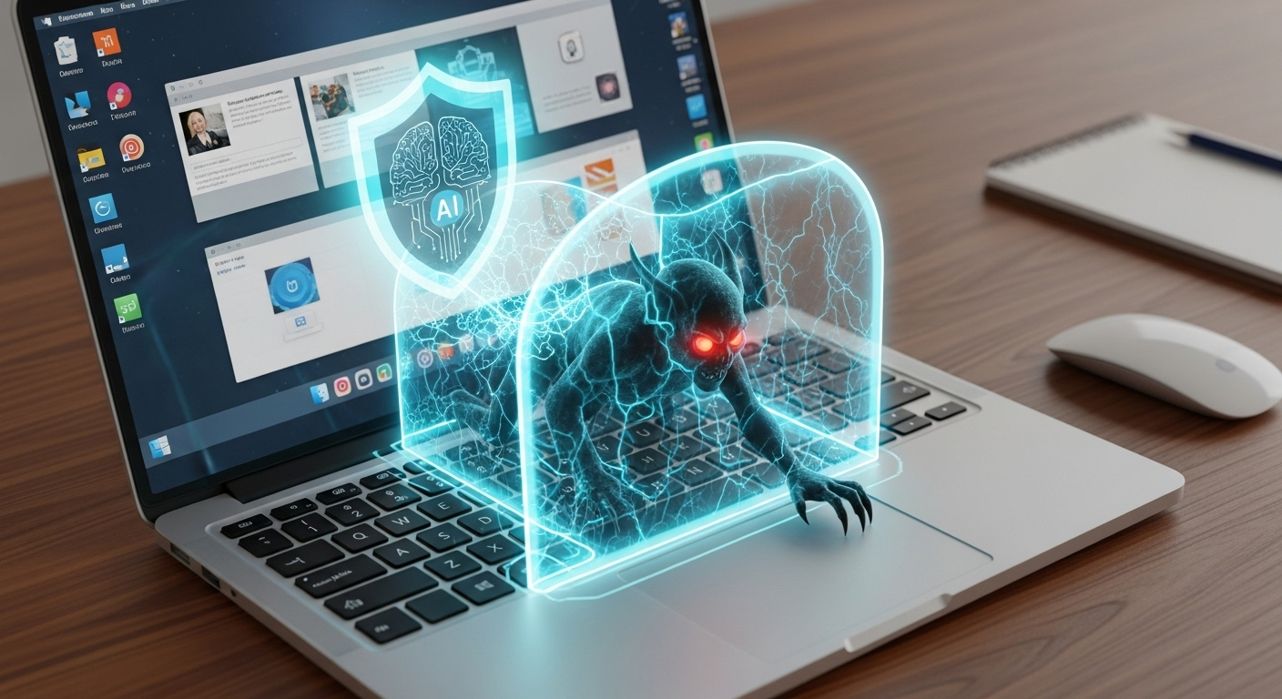 Laptop sendo protegido ativamente por uma solução de EDR.